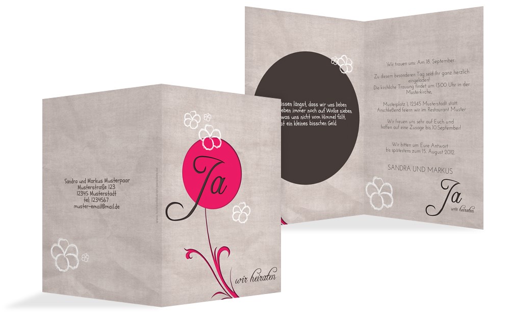 Hochzeitskarten Paradies Einladungskarte Fantasyflower